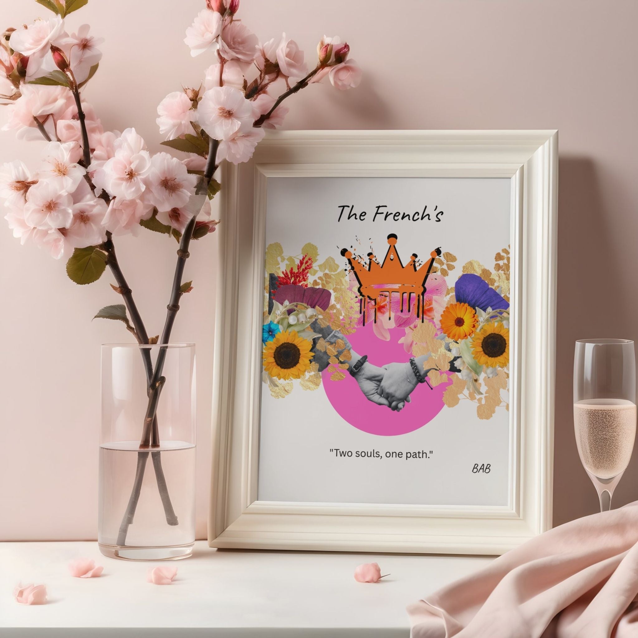 Personalised Handholding Portrait - Two Souls one Path