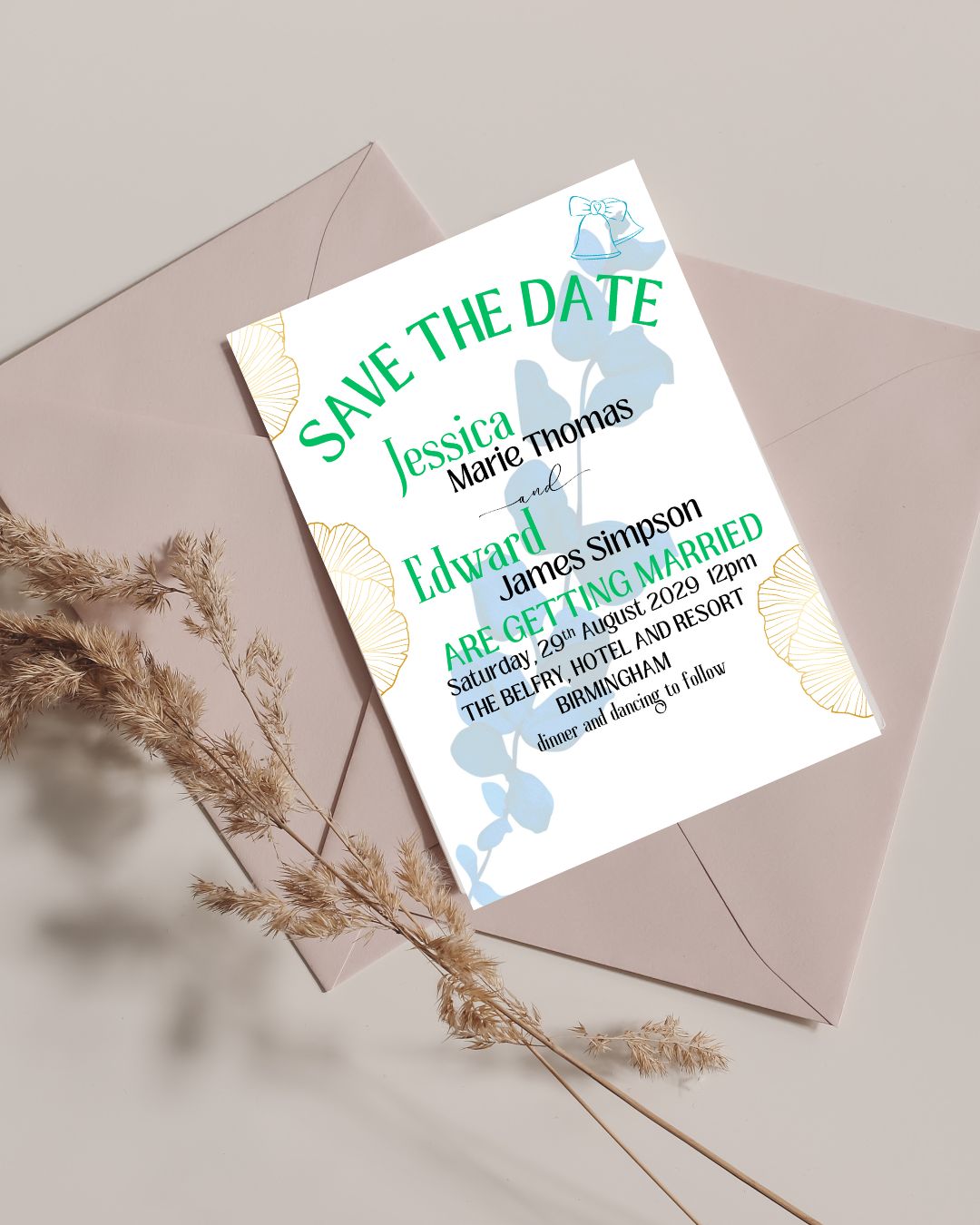 Editable Wedding Invitation Suite | Canva Template Bundle (Save the Date, Invite, RSVP, Details)