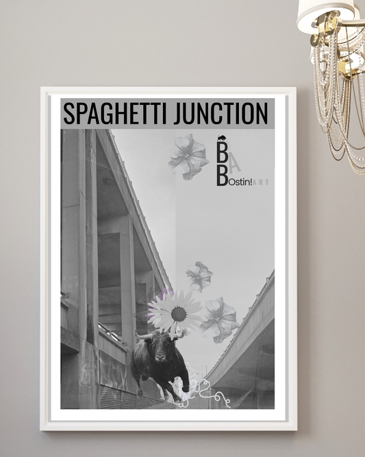 Spaghetti Junction – Black & Grey artwork - Brummy Artist UK