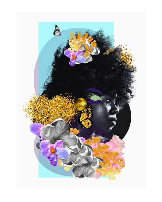 “The Afro Muse” Afro Art Print - Open edition giclée fine art print