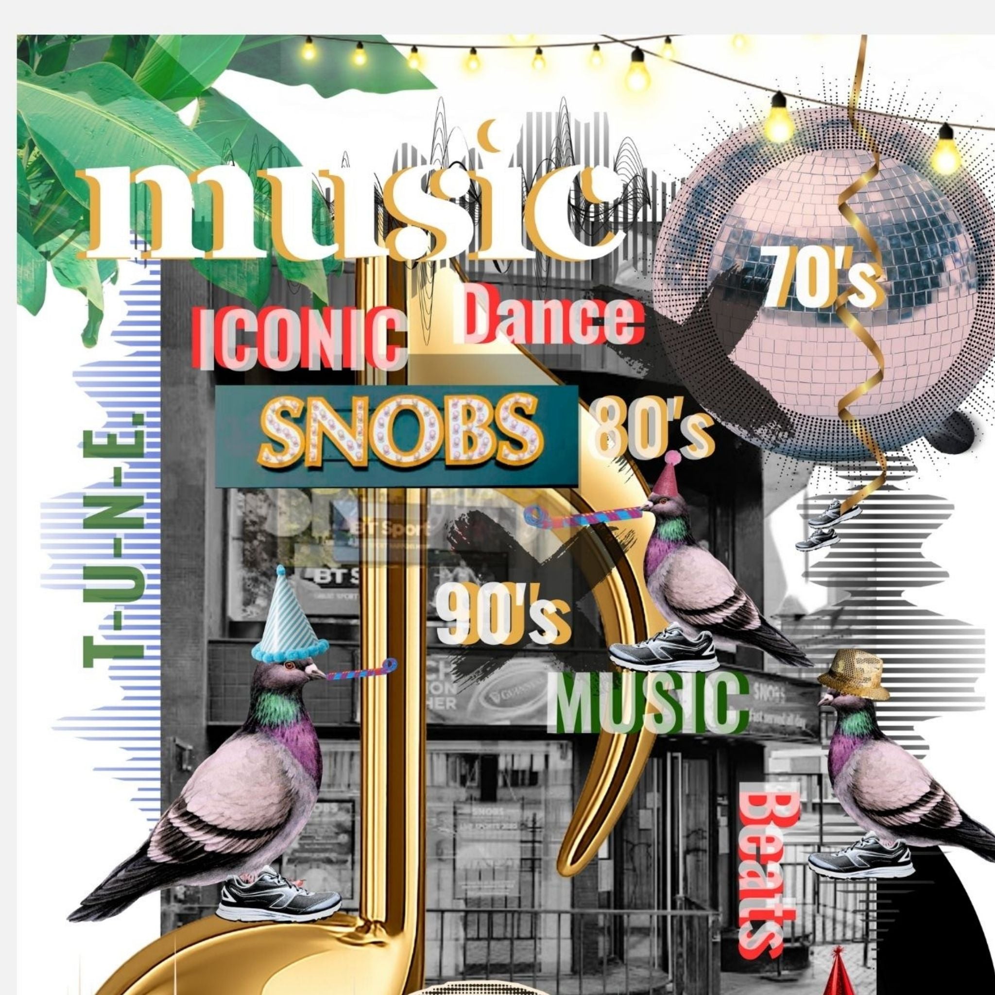 Party On (in White) collage — A4 Limited Edition (25)