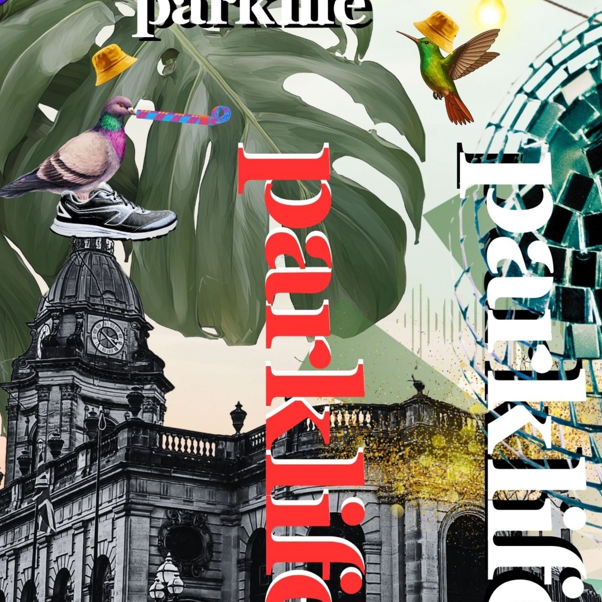 Pidgeon Park Life (in Red) collage — A4 Limited Edition (25)