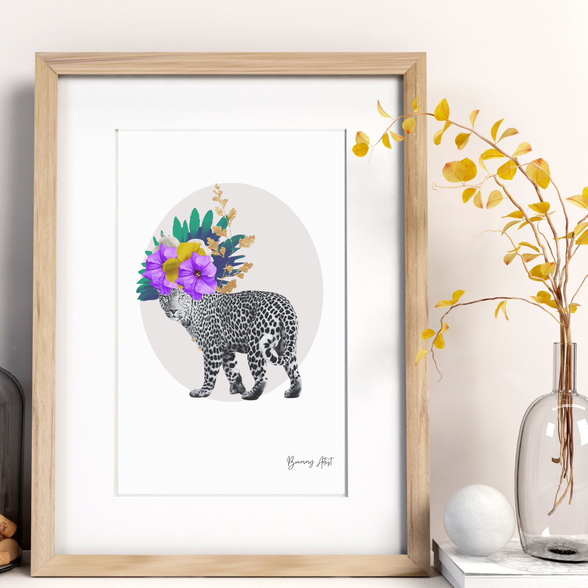 The Leopard animal art print - Brummy Artist UK