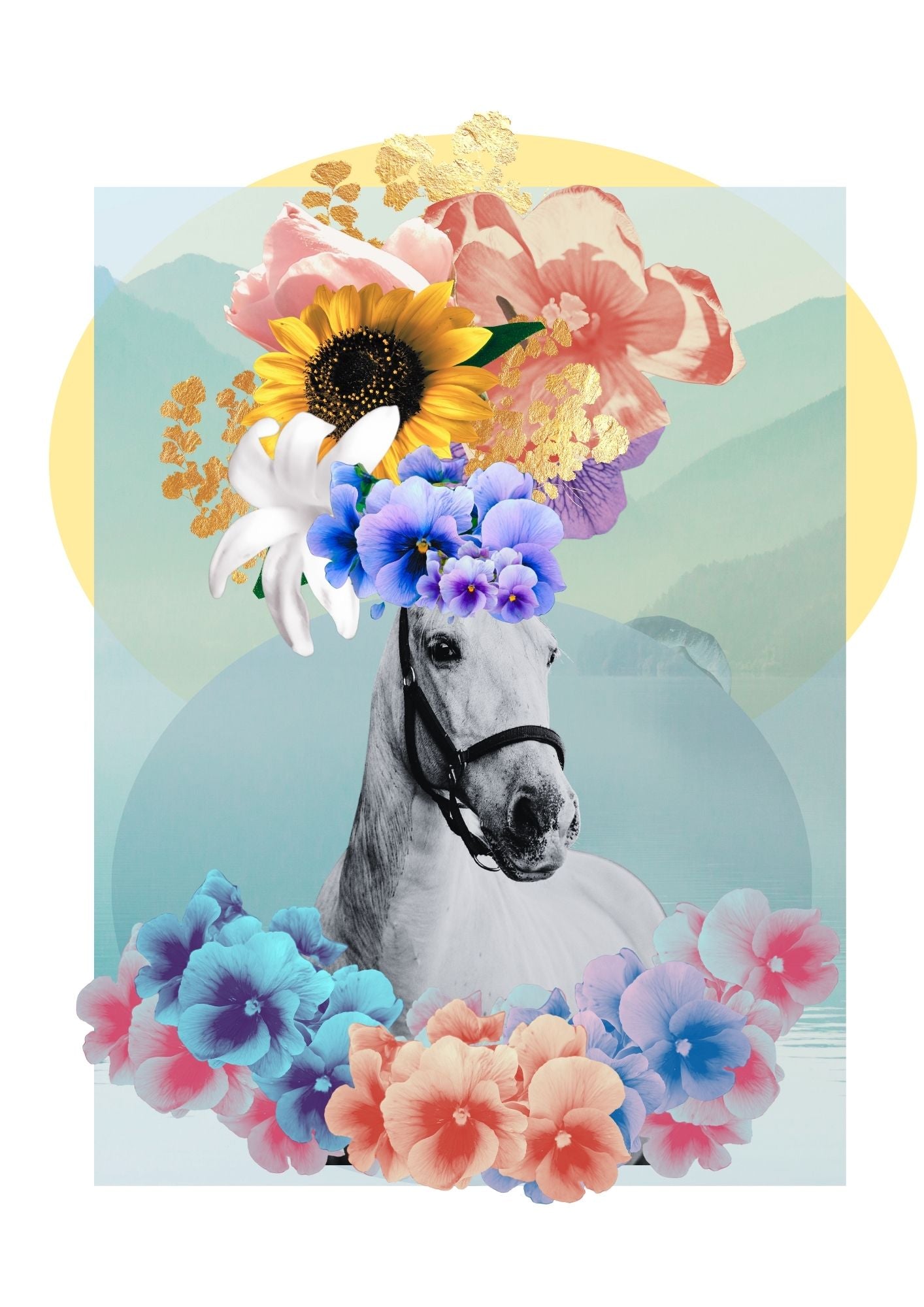 Personalised Partial Floral Portrait – A Moment in Bloom