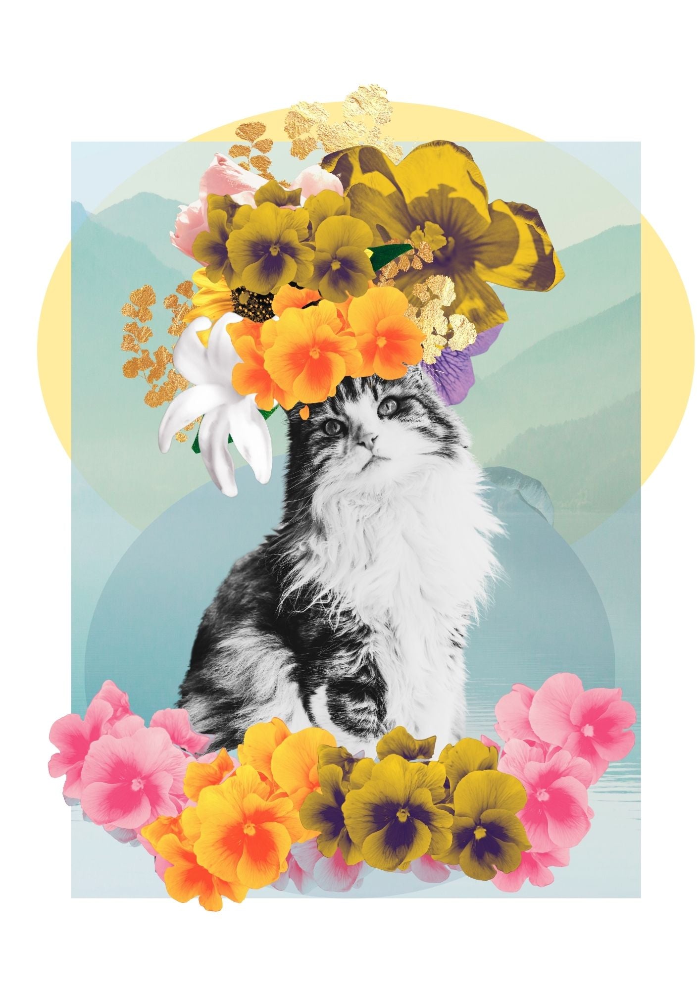 Personalised Partial Floral Portrait – A Moment in Bloom