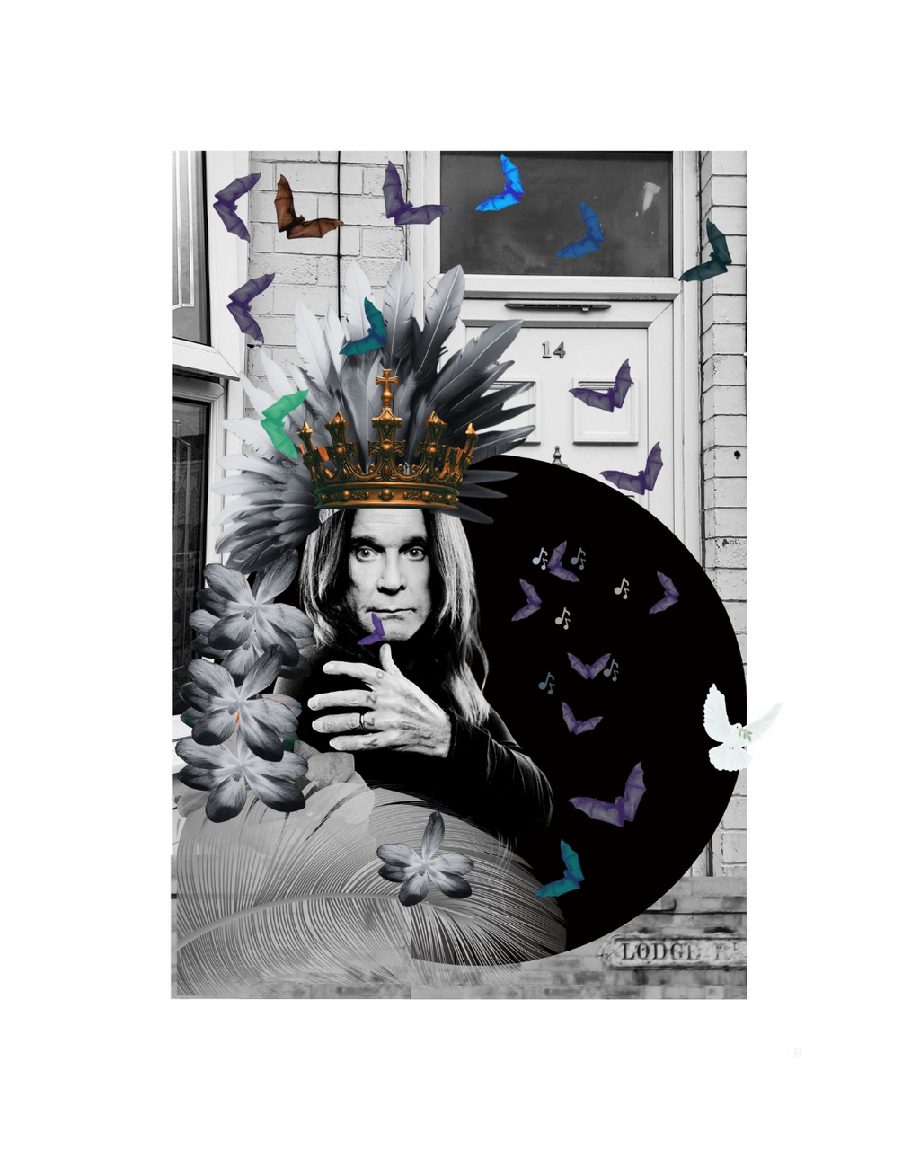 Prince of Shadows - An Ozzy Osbourne inspired collage print