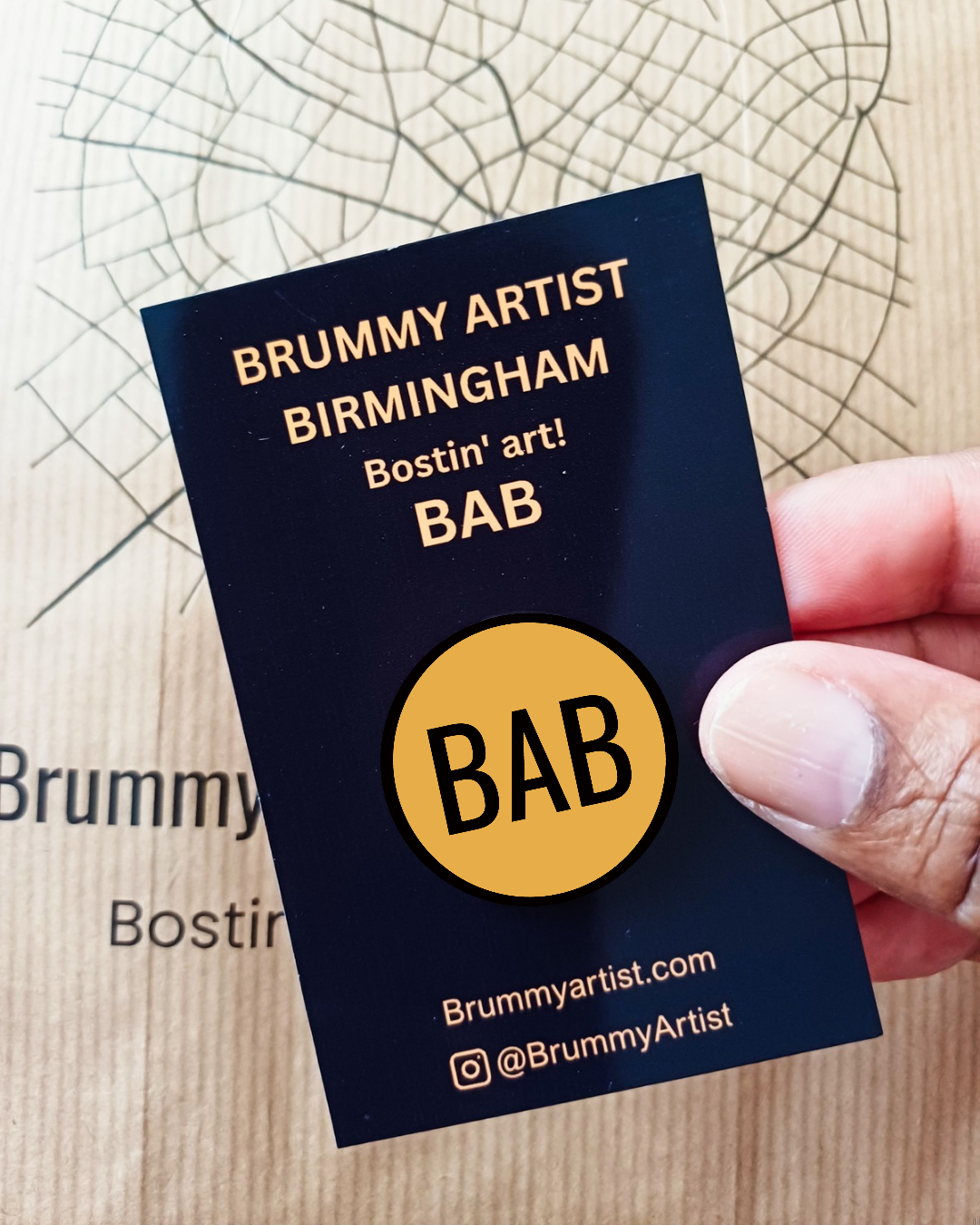 BAB Branded Enamel Pin – Brummy Artist Birmingham Edition
