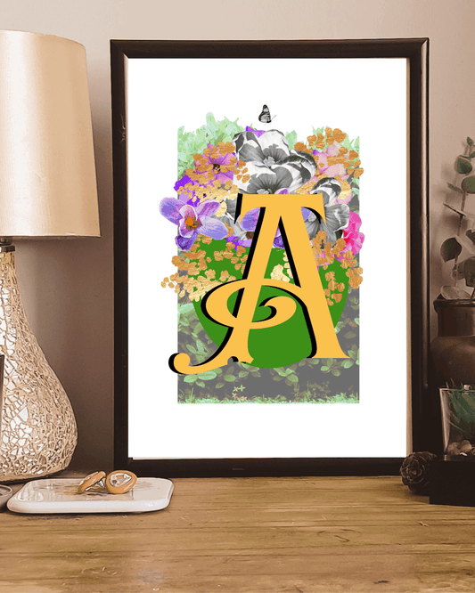 Monogram Letter Art Prints A-Z | Open Edition - Brummy Artist UK