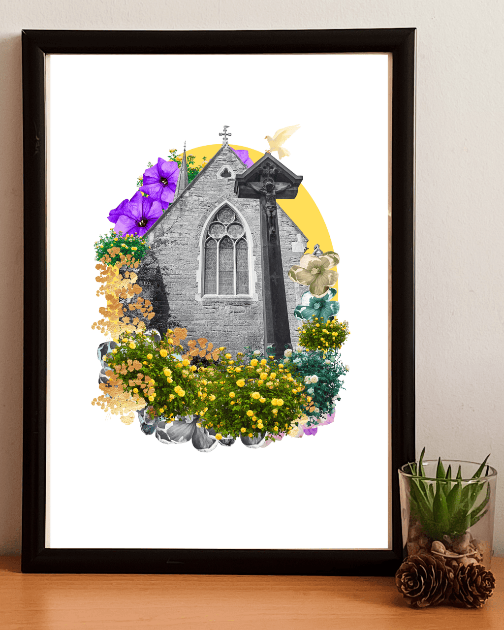 All Saints Wait - Moseley Bus Stop Collage Art Print