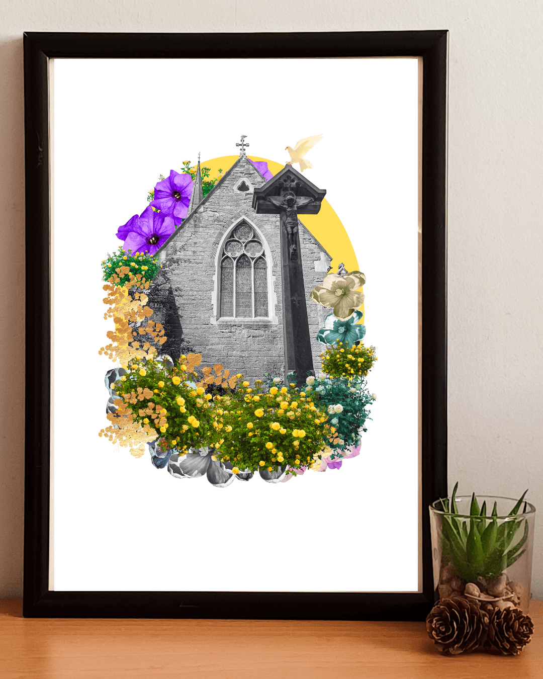 All Saints Wait - Moseley Bus Stop Collage Art Print
