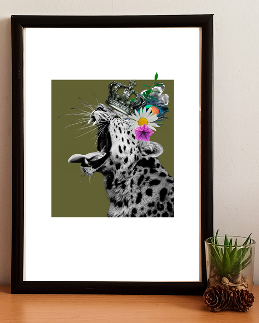 Yawning Leopard Art Print