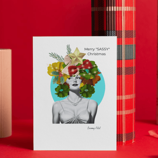 A set of 5 Merry SASSY Christmas postcards - Brummy Artist UK