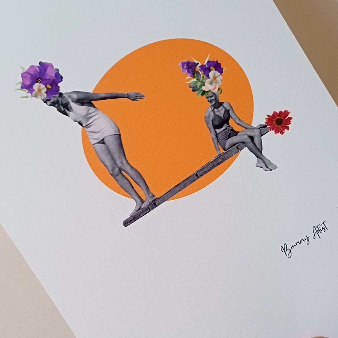 Dive In Duo: Floral collage print - Brummy Artist UK