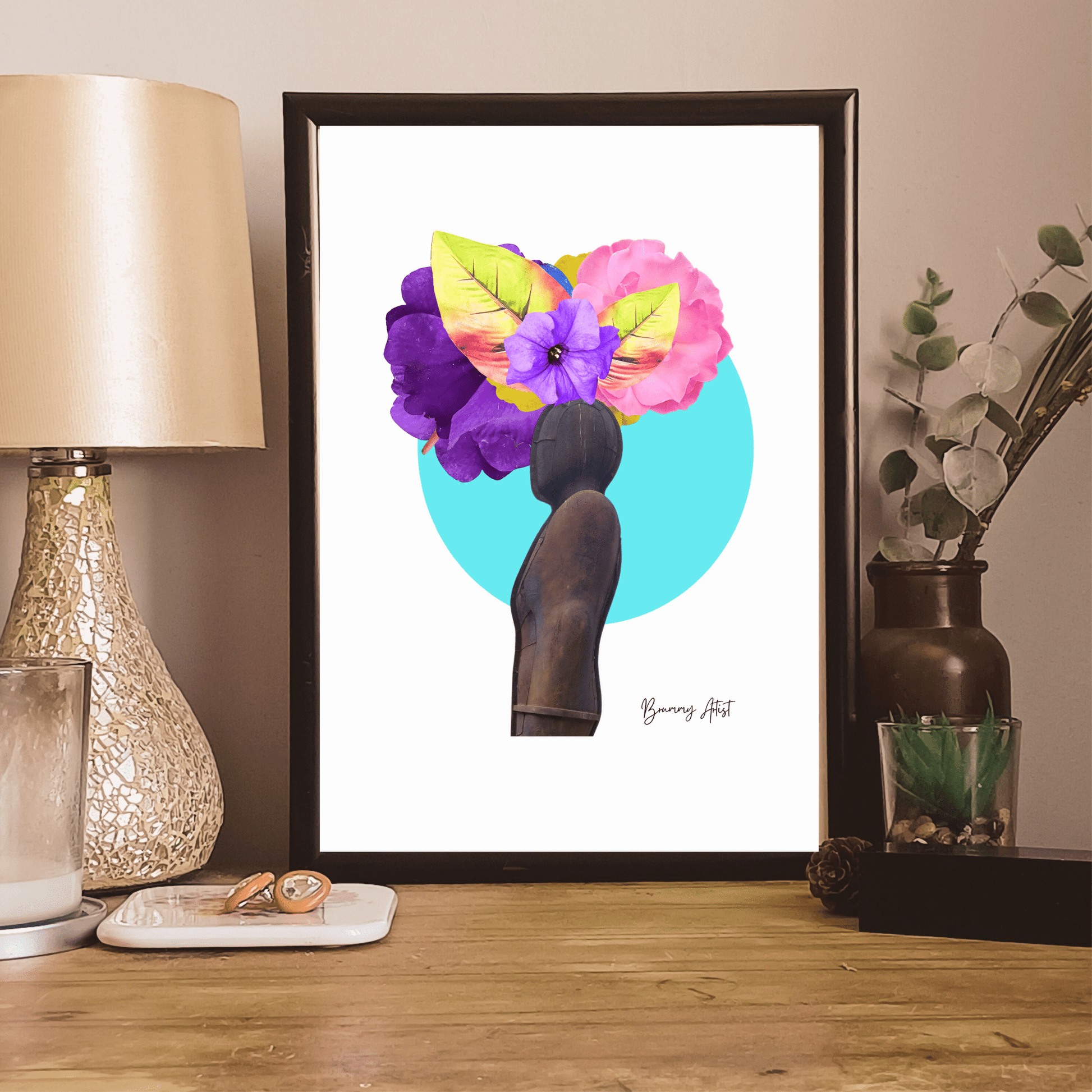 Iron Man Floral Collage Print - Brummy Artist UK