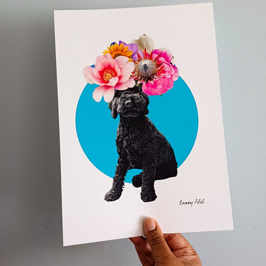 Pet Commission floral collage - Brummy Artist UK